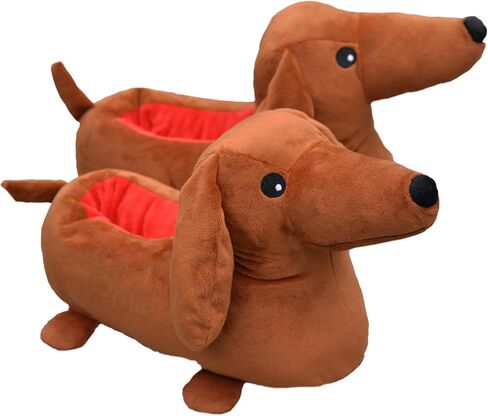Cute Dachshund Slippers For Women - Cozy Warm Animal Dog Slippers in Kuwait