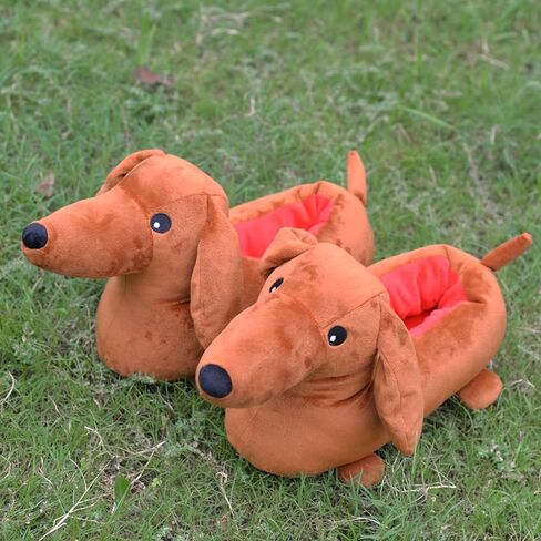 Cute Dachshund Slippers For Women - Cozy Warm Animal Dog Slippers in Kuwait