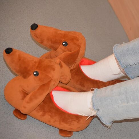 Cute Dachshund Slippers For Women - Cozy Warm Animal Dog Slippers in Kuwait
