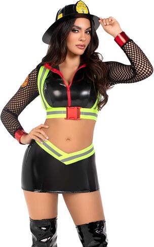 Leg Avenue womens 3 Pc Five Alarm Fire FighterHalloween Costume in Saudi Arabia