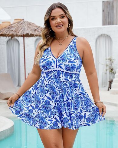 Plus Size Tankini Swimsuits for Women 2 Piece Tummy Control Modest Bathing Suits Bikini Swim Dress with Shorts 2025 in Saudi Arabia