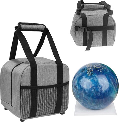 حقيبة كبيرة لكرة البولينج، 2 كيس كرات بولينج، حقائب بولينج مزدوجة الطبقات مع حامل كرة بولينج مبطن، حقيبة كرة بولينج تناسب أحذية البولينج حتى مقاس الرجال 16 منظم معدات البولينج (أسود) in Kuwait