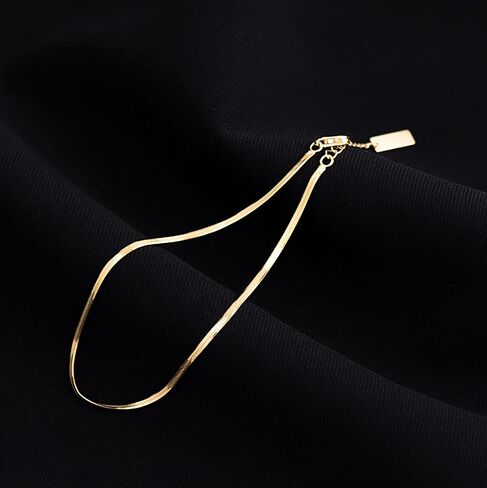 خلخال الذهب للنساء ، 18K مطلي بالذهب 925 من Anklet Silver for Women Snake Chain Link Link Minimalist Minimalist Onglet in Kuwait