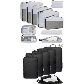BAGAIL 6 Set Ultralight Compression Packing Cubes and 9 Set Packing Organizer