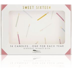 Happy 40th Birthday Gifts Women - Ceramic Jewelry Dish with 40 Candles, One for Each Year - Ideal 40 and Fabulous Gifts for Women turning 40 in 2022 - For Wife Mom Sister Daughter BFF Born in 1982
