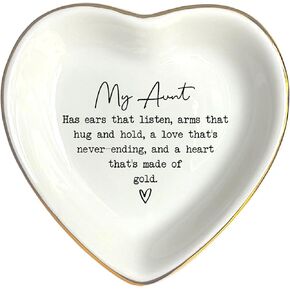 Aunt Gift, Ring Dish, Jewelry Dish, Jewelry Storage, Mothers Day Gifts, Auntie Gift, Present For Auntie, Auntie Birthday Gift, Gift for Aunt From Niece and Nephew, Godmother Gift, White