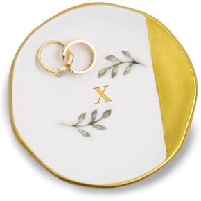 Jewelry Dish Tray, Initial Ring Dish, Monogrammed Ring Plate, Personalized Engagement Gift for Women, Bridal Shower & Wedding Jewelry Tray for Women, Friends, Sisters