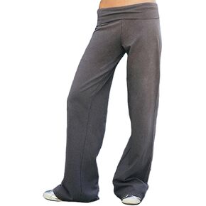 Lounge Yoga Pants for Women Fold Over Low Waist Wide Leg Sweatpants Flare Leggings Bell Bottoms Y2K Foldover Pants