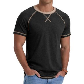 Askdeer Mens Cotton T-Shirt Short Sleeve Casual Shirts Lightweight Crew Neck Soft Summer Tops
