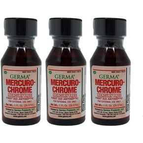مطهر 1oz يمنع العدوى في الجروح والخرق والحروق Qty-3 بواسطة Mercurochrome