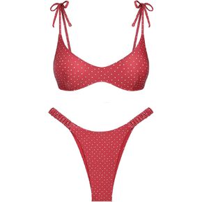 seamoly Tie Side Floral Smocked Shirred Triangle Bikini Set