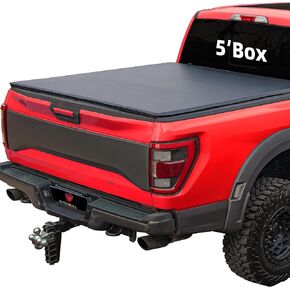 Hard Top Tri Fold tonneau Cover Compatible with 2019-2024 Ford Ranger 5ft Bed (61") Alloy Steel and Fiberglass Made in Kuwait