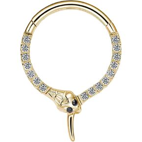 VERAMI 16G Cute Septum Jewelry Septum Clicker Ring,Daith Earrings,Stainless Steel Hinged Segment Ring for Septum, Cartilage, and Daith Conch Helix Tragus Piercing Jewelry