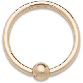 JewelryWeb Solid 14k Yellow or White Gold 16G Small 2mm Bead Hoop Lip Eyebrow Cartilage Tragus Nose Ring