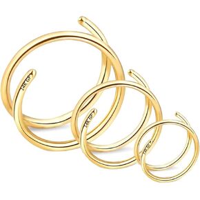 14K Gold Filled Nose Ring 20G Nose Rings Hoops 316L Stainless Steel Nose Rings Diameter 6mm 8mm 10mm Spiral Nose Ring Hypoallergenic Nostril Piercing Jewelry for Women Men