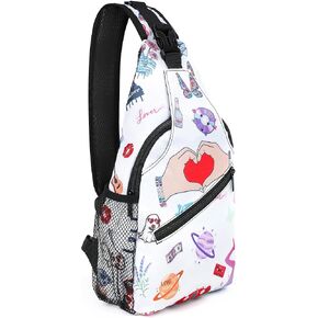 حقيبة Sling Music - أكياس مشجعين Crossbody ، و Daily Fanny Pack للنساء والرجال مع حزام ممتد ، وجيب تصحيح واحد على كل جانب ، مناسب للتمرين ، الجري ، اليوغا ، التسوق ، المشي لمسافات طويلة