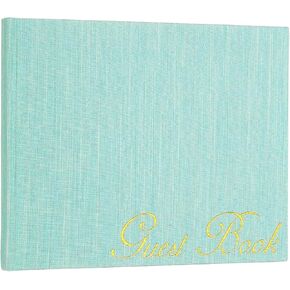 دفتر زوار Patikil Elegant ، 9 "x7" Fabric Wedding Guest Book Signish Sign في كتاب مع 50 ورقة 120GSM الفارغة لحفلات أعياد أعياد الميلاد المناسبات الخاصة ، الأسود