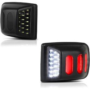 VIPMOTOZ Red OLED Neon Tube Full LED License Plate Tag Light Rear Bumper Lamp Assembly For 2005-2006 Compatible with Nissan Frontier Pickup Truck, 6000K White, 2-Pieces Driver & Passenger Side