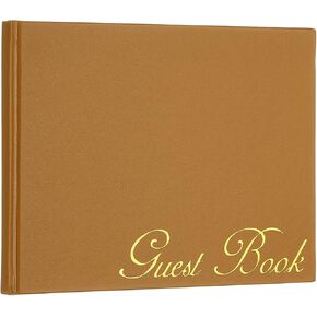 PATIKIL Elegant Guestbook, 9"x7" PU Leather Wedding Guest Book Stylish Sign in Book with 50 Blank 120GSM Paper for Receptions Birthdays Funerals Special Events, Black