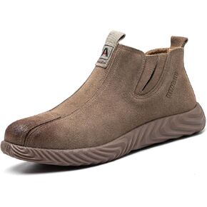 Steel Toe Shoes for Men Welding Mens Work Shoes Slip On Comfortable Safety Composite Toe Construction Boots