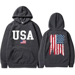 Vivimeng USA Sweatshirt Hoodie for Men American Flag Sweater Women Long Sleeve Pullover Unisex USA Sweater Hooded