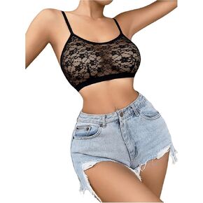Soly Hux Women's Sexy See من خلال حمالة الصدر مع الأشرطة القابلة للتعديل الدانتيل الدانتيل للنساء