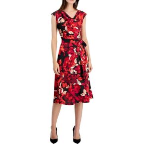 Kasper Women's Cowl Nk Seamd Flare Dress