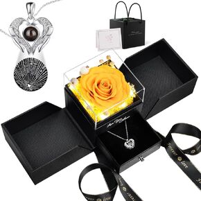 Gifts for Women Preserved Rose with Necklace Forever Flowers for Delivery Prime Eternal Rose Birthday Gifts for Women Her Wife Girlfriend Mom Grandma Sister