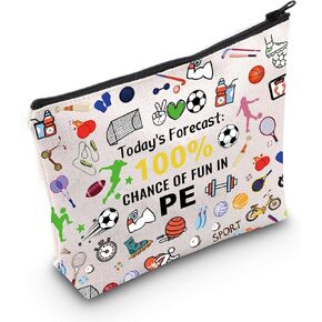 Meikiup PE هدايا التربية البدنية هدية PE مدرب مدرب مدرب Zipper Pouch Makeup Makeup Higds for PE Teacher Coach (100 ٪ PE Bag)