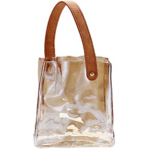 Handmade Leather - Handle Handbag - Style Glass Vase - Simple Elegance for Your Space (Gray)