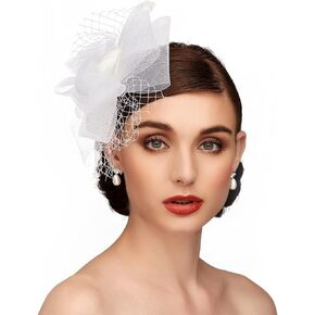 ts fascinators for Women Kentucky Derby Hats with Floral Feather Hair Clip Clip Tea Party Wedding