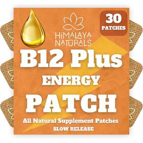 B12 Plus Energy Patches - Methylcobalamin B12-30-Day Supply for Energy Boost, Enhanced Stamina & Quick Recovery - B12 for Daily Vitality