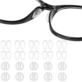 20 Pairs Nose Protector for Glasses, Clear Nose Pads for Eyeglasses, Silicone Glasses Nose Pad, Replacement Nose Pads for Glasses Sunglasses, Transparent