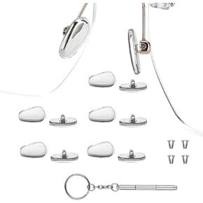 Glasses Nose Pad, 5 Pairs Non-Slip Soft Nose Replacement Pads, Nose Pieces Pads for Glasses Sunglasses with Screws, 3-in-1 Screwdriver(Gold,Teardrop)