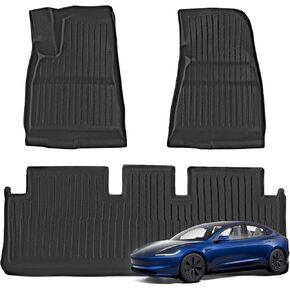 الحصير الحصير الأرضية المتوافقة مع 2024 Tesla Model 3 Highlan All Weather Floor Floor Liner Prontproof Prontproom Pront and Great Plich Comple