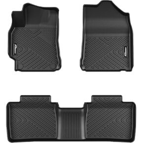 Floor Mats for Toyota Camry 2012 2013 2014 2015 2016 2017, All Weather Car Floor Mats Fit Front 1st & 2nd Row, Black