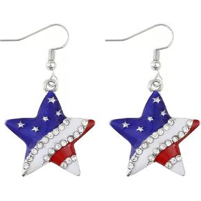 4th of July Earrings Patriotic Dangle Earrings Independence Day Jewelry Gifts for Women