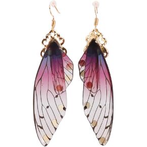 CH CH Handmade Fairy Simulation Butterfly Wing Earrings Foil Rhinestone Consring Mromanting Jewelry
