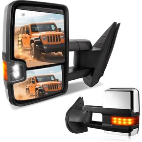 DWVO Towing Mirrors Fits 1988-1998 Chevy GMC C/K 1500 2500 3500 Pickup Manual Extendable Side Mirrors Pair Set