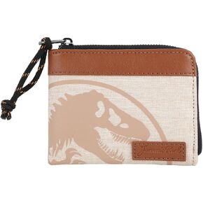 BioWorld Jurassic Park Khaki Logo L-Zip Wallet