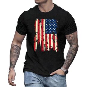 القمصان الرابعة من يوليو للرجال العلم الأمريكي العلم الوطني لاستقلال القميص يوم الاستقلال الرسم الإنطلاق in Kuwait