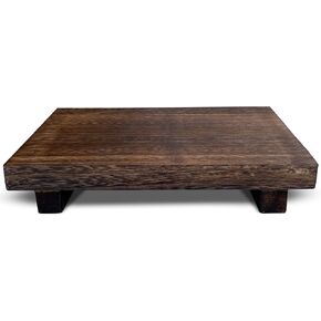 Wood Riser Rustic - Rectangular Pedestal Stand - Brown, 9 x 6 Inch