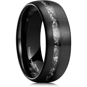 King Will Mens 8mm Hammered Tungsten Carbide Wedding Rings Gold Black Silver Silver Misted Miteorite Matte Brited Tungsten Band
