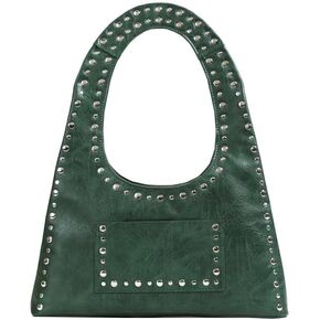 Molodo PU Leather Hobo Bag for Women Vintage Studded Tote Bag Handbag Trendy Shoulder Bag Punk Streetwear Handbag Purse