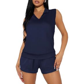 مجموعات Cutubly Women's 2 قطعة غير رسمية رومب السراويل القصيرة صالة مجموعات الصيف Summer Belesuits Suitsuit
