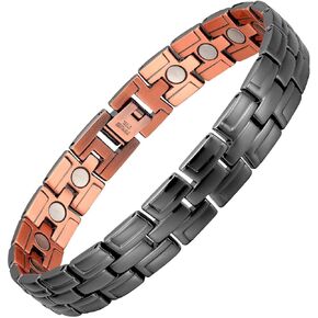 BioMag Copper Bracelet for Men 99.9% Pure Copper Magnetic Bracelet with Powerful Neodymium Magnets Adjustable Box Gift（Sizing Tool）