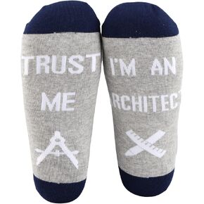 MBMSO Funny Architect Gifts 2 Pairs Trust Me I’m an Architect Socks Gifts（2 Pairs Architect socks grey