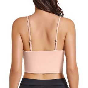 OVESPORT Women's Longline Sports Bras Women Workout Tank Tops with Built in Bra & Adjustable Straps for Yoga Gym Fitnesss