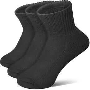 Men's Dri Fit Crew Socks with Cushioned Bottom Quarter Length & Half Crew Shock-Absorbing for Work & Athletic Use