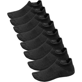 Lightweight Women's & Men's Low Cut Socks, 8 Pairs Running Socks - Front & Back Tabbed With Breathable Cotton